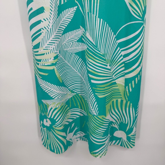 Columbia Women's M Green Tropical Leaf Print PFG Sleeveless Dress Beach Summer - Picture 7 of 11